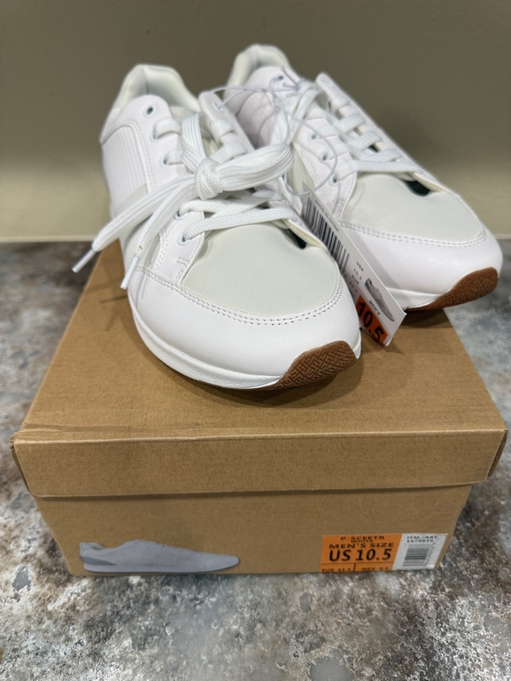 Steve Madden White Men’s Athletic Sneakers with Tan Outsole